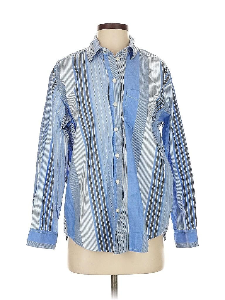 Pre-owned Gap Long Sleeve Button Down Shirt In Blue