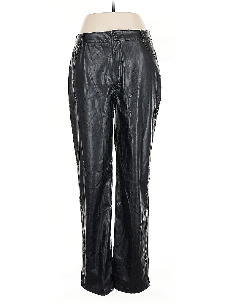 Pre-owned Shein Faux Leather Pants In Black