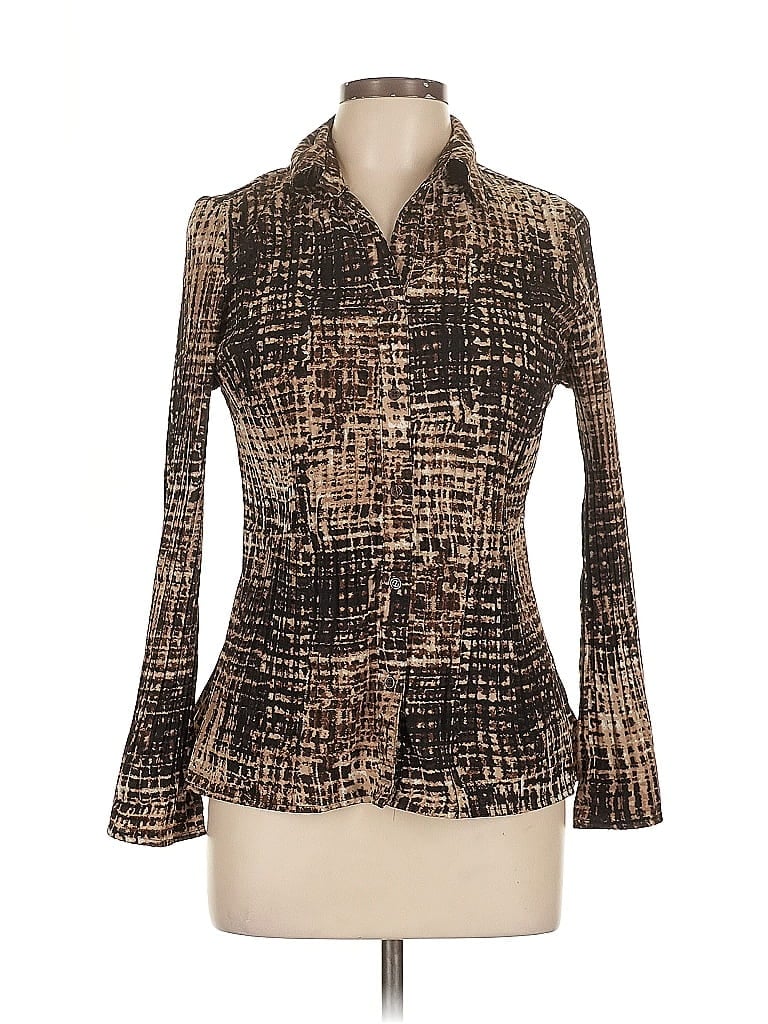 Pre-owned East5th Long Sleeve Blouse In Brown