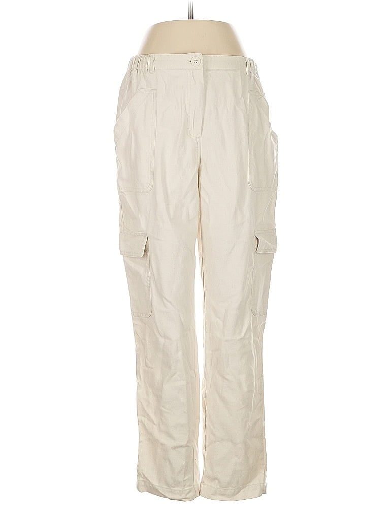 Pre-owned Max Studio Cargo Pants In White