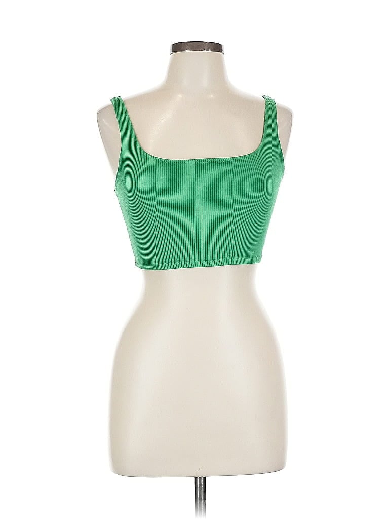 Pre-owned Lulus Tube Top Green Square Neckline Tops