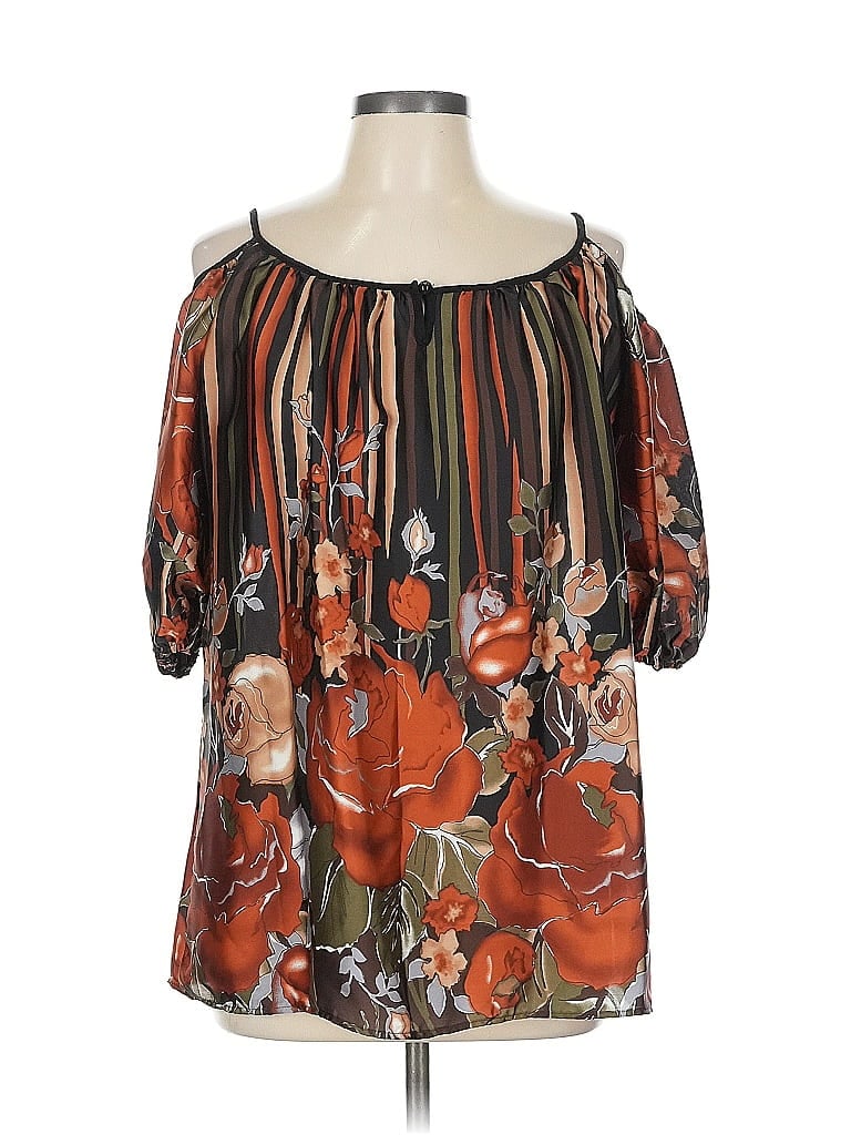 Pre-owned West Kei 3/4 Sleeve Blouse In Orange