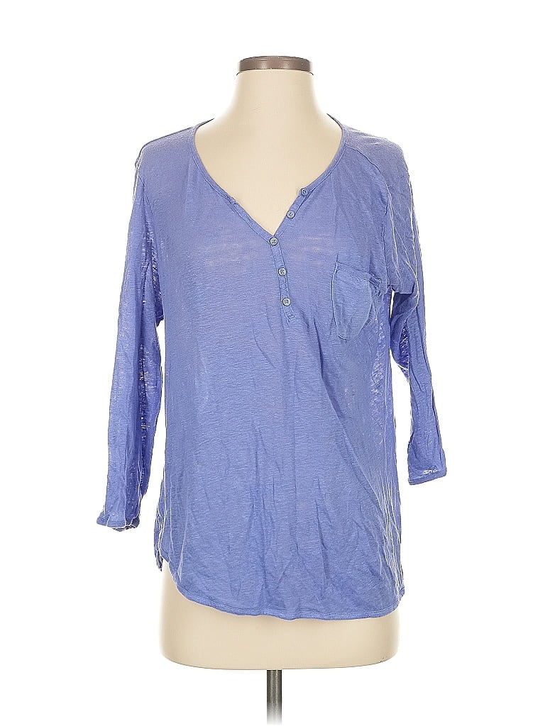 Pre-owned Athleta 3/4 Sleeve T-shirt In Blue