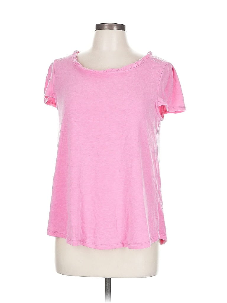 Pre-owned Emerald Short Sleeve Top Pink Cold Shoulder Neckline Tops