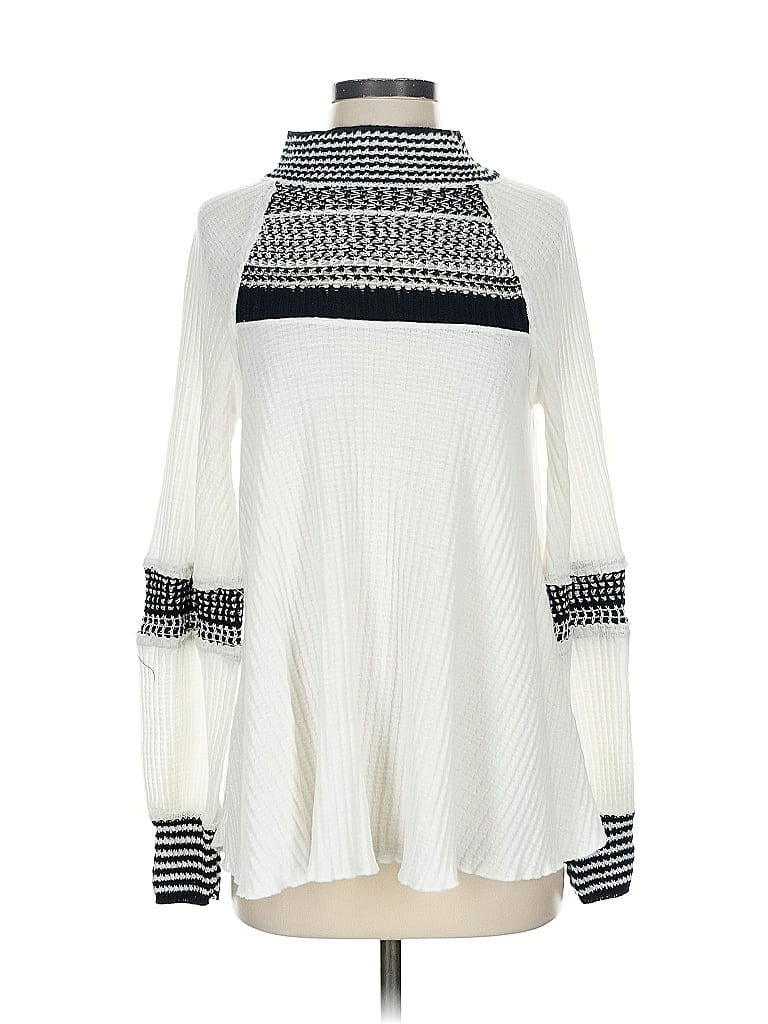 Pre-owned Free People Turtleneck Sweater In White