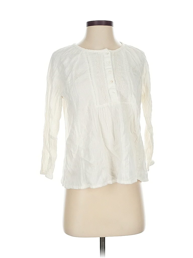 Pre-owned House Of Harlow 1960 3/4 Sleeve Blouse In White
