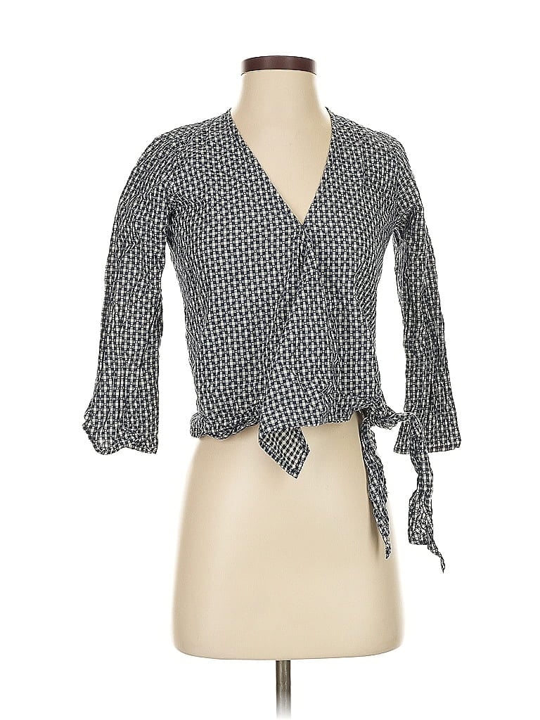 Pre-owned Madewell 3/4 Sleeve Blouse In Gray