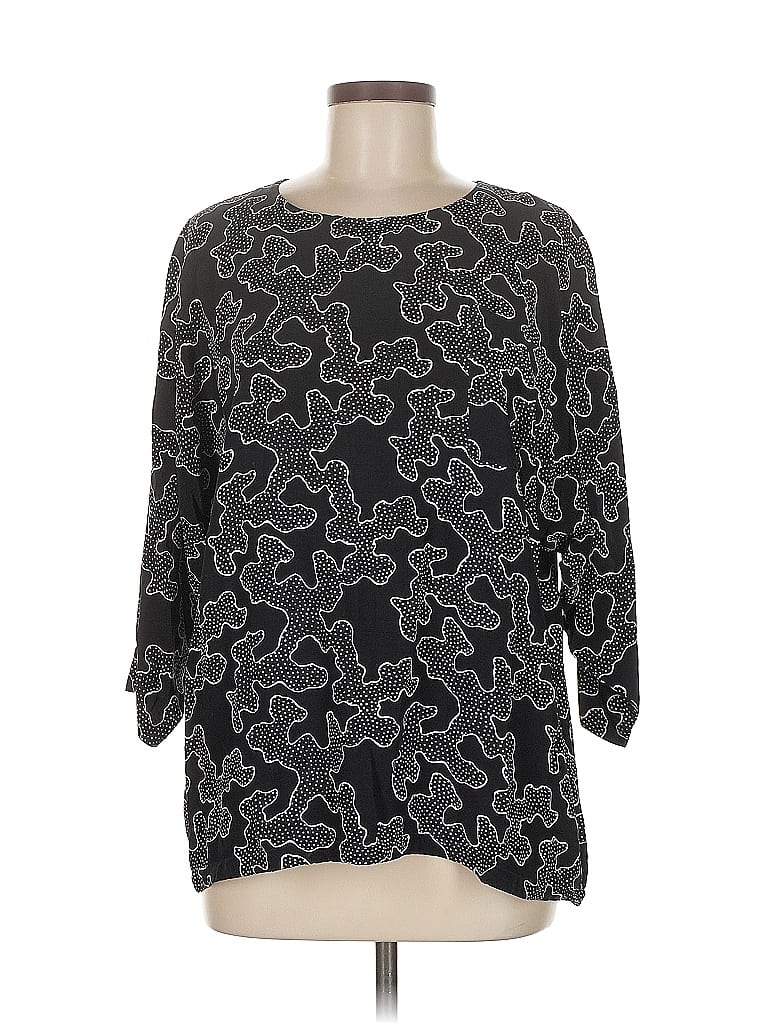 Pre-owned A Touch Of Class Clothing 3/4 Sleeve Blouse In Black