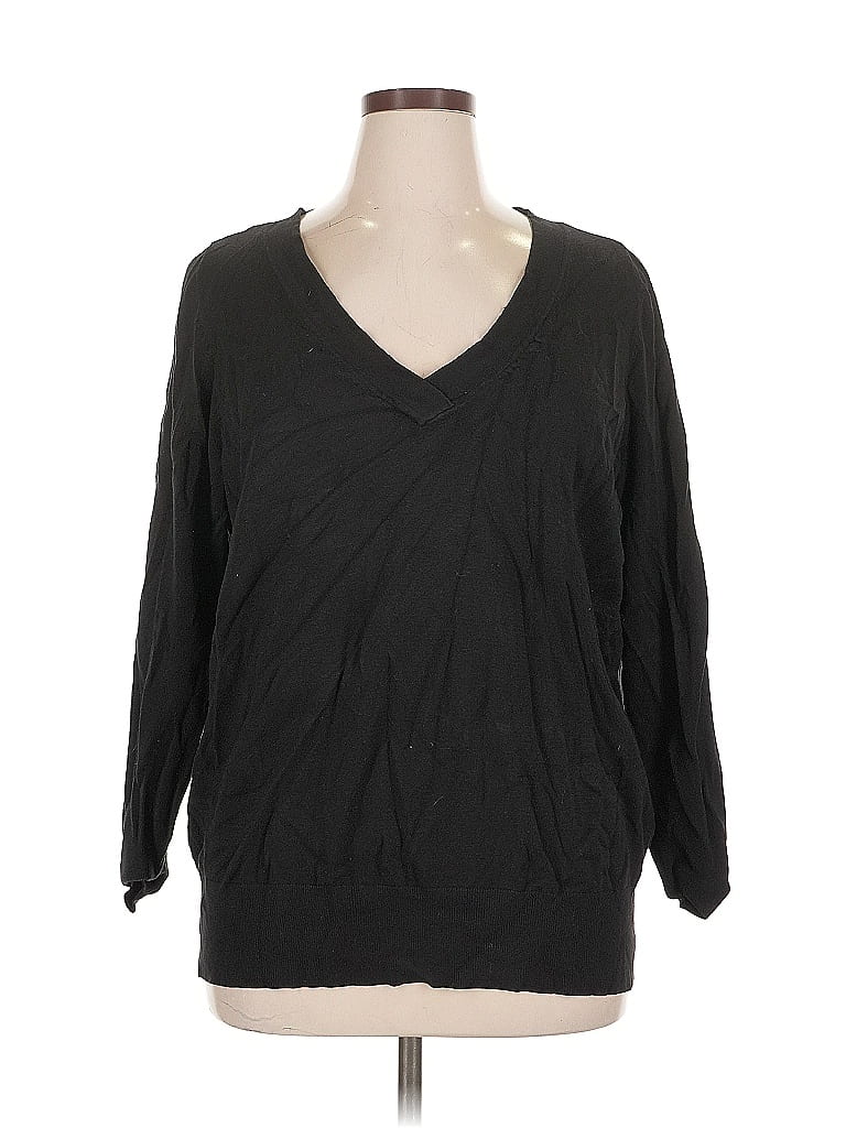 Pre-owned Lane Bryant Pullover Sweater In Black