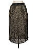Joie 100% Polyester Metallic Silver Black Formal Skirt Size 6 - photo 1