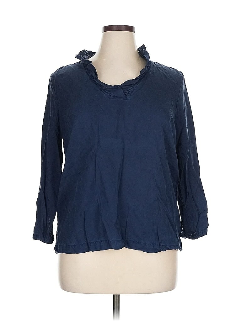 Pre-owned Crown & Ivy 3/4 Sleeve Blouse In Blue