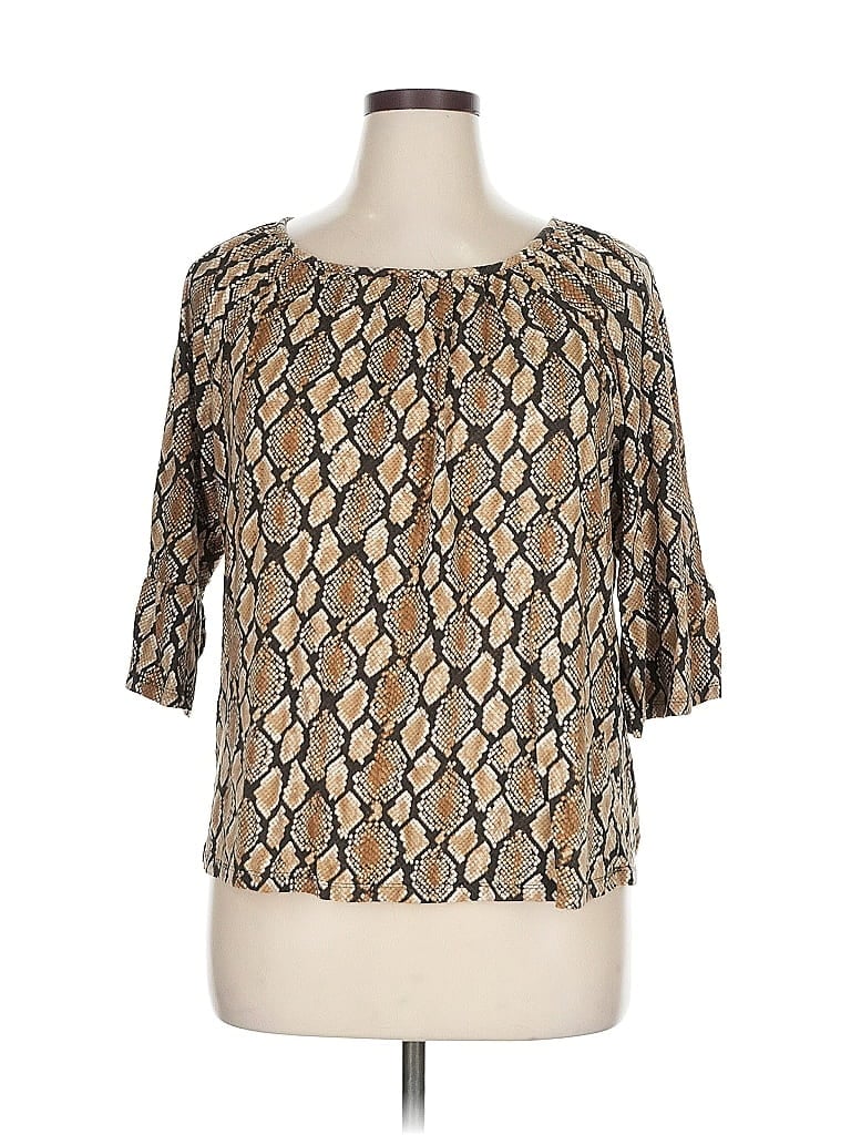 Pre-owned Michael Michael Kors 3/4 Sleeve T-shirt In Gold
