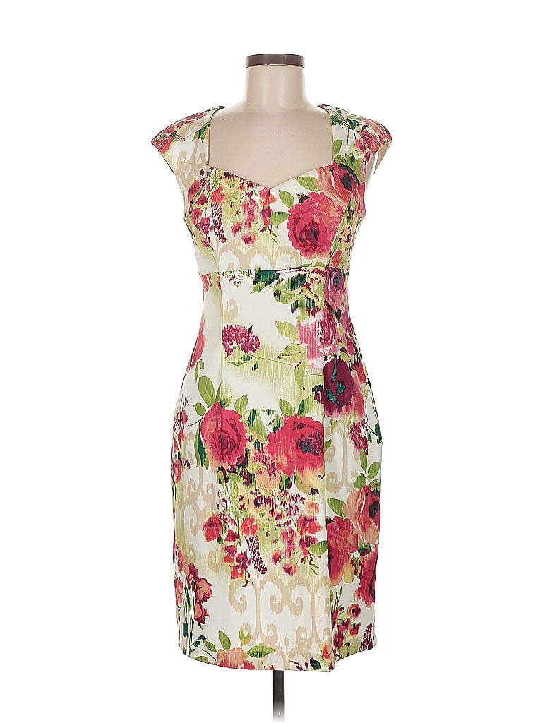 Pre-owned Connected Apparel Cocktail Dress In White