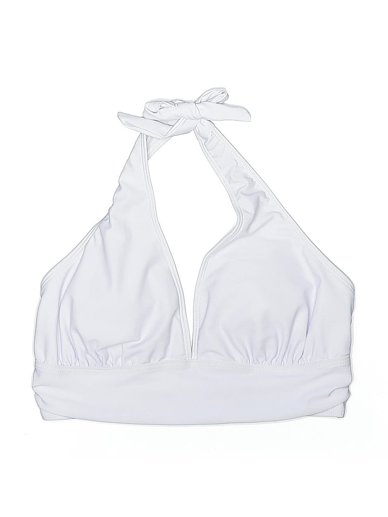 Pre-owned Unbranded Swimsuit Top White Solid Pattern Swimwear