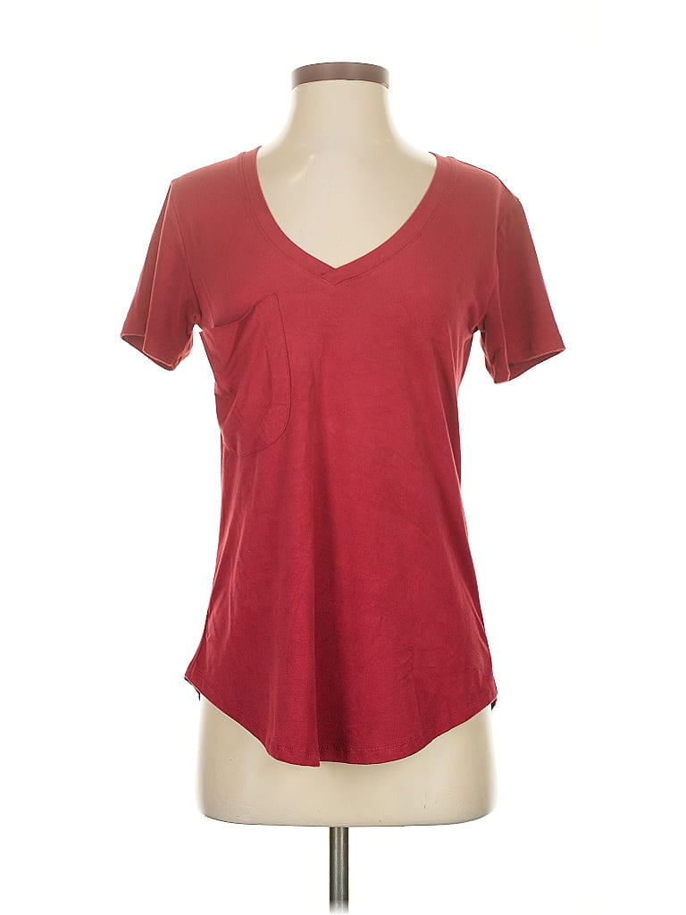Click to view more detailed imagery on our partner's website Pre-owned Z Supply Short Sleeve Top Burgundy V Neck Tops
