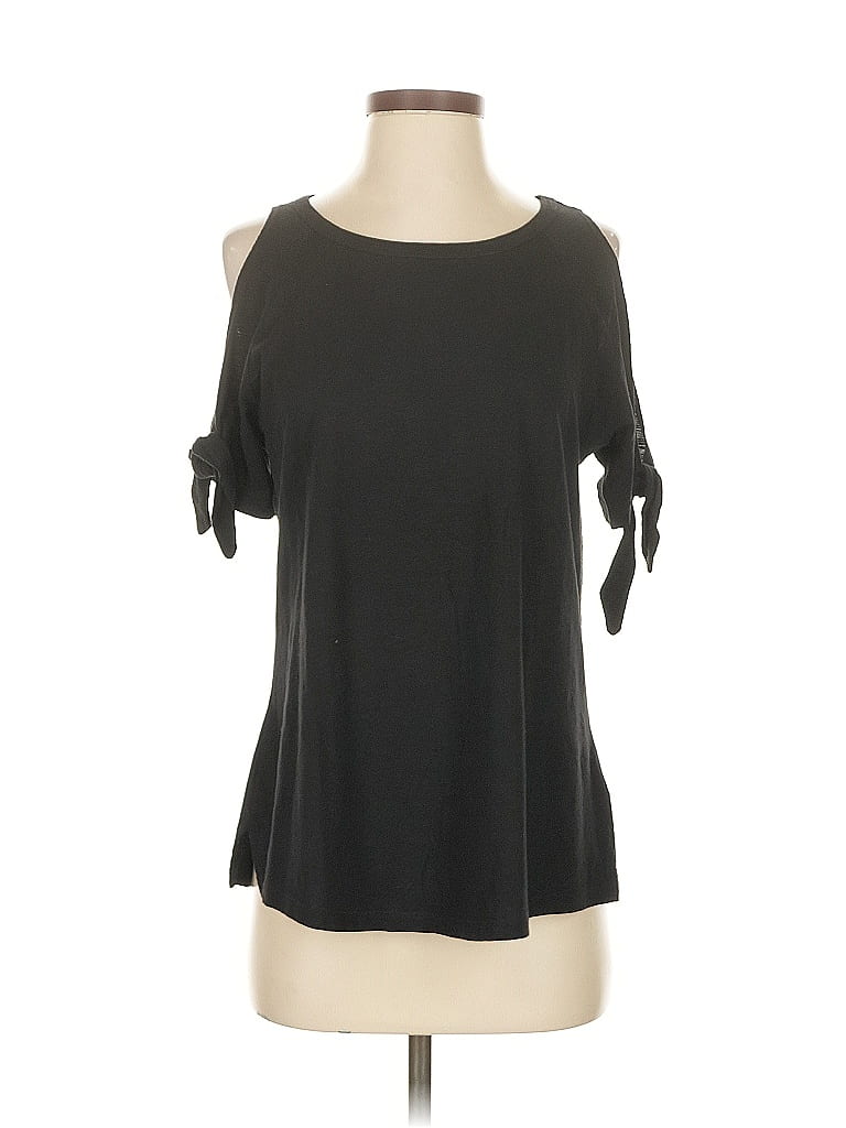 Click to view more detailed imagery on our partner's website Pre-owned Sanctuary Short Sleeve Top Black Cold Shoulder Neckline Tops