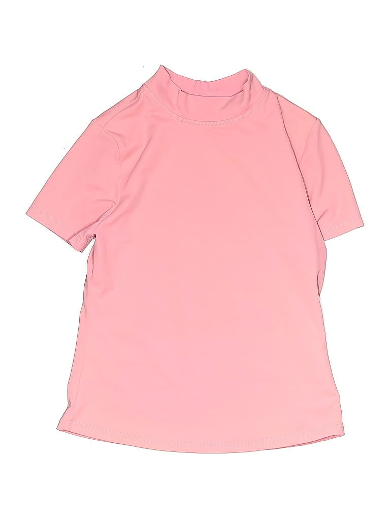 Pre-owned Lands' End Kids'  Short Sleeve Turtleneck In Pink