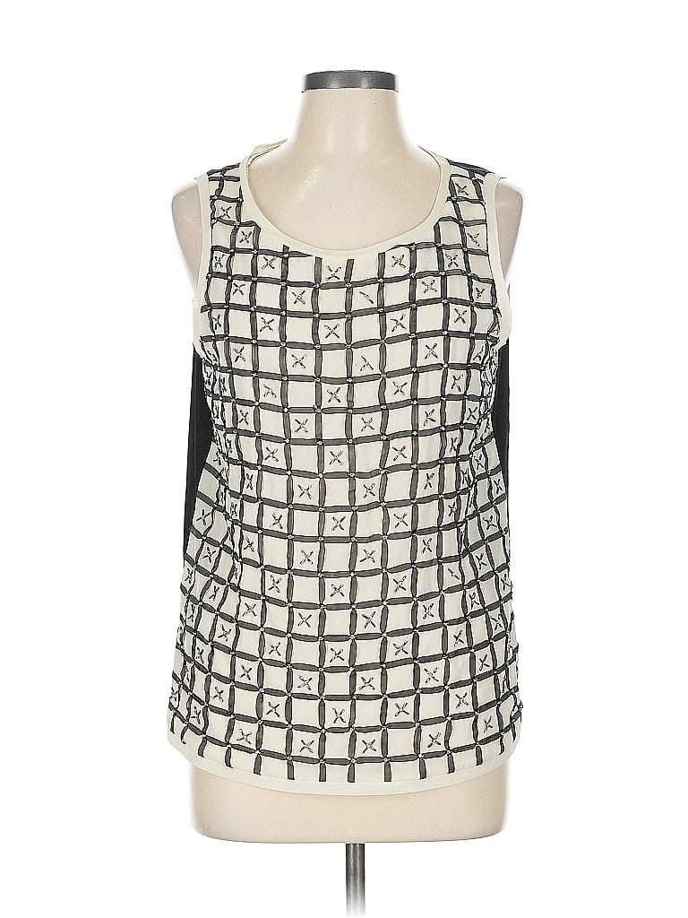 Pre-owned Ann Taylor Sleeveless Blouse In Silver