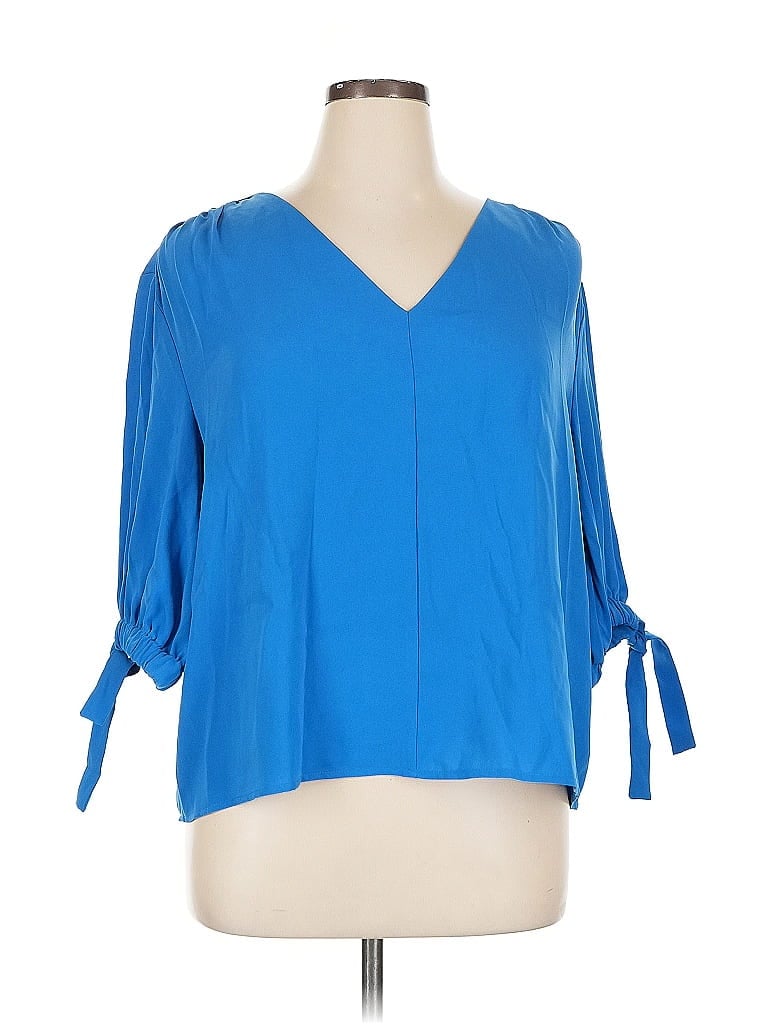 Pre-owned Worthington 3/4 Sleeve Blouse In Blue