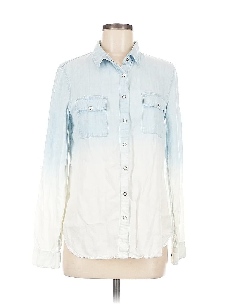 Pre-owned Lovestitch Long Sleeve Button Down Shirt In Blue