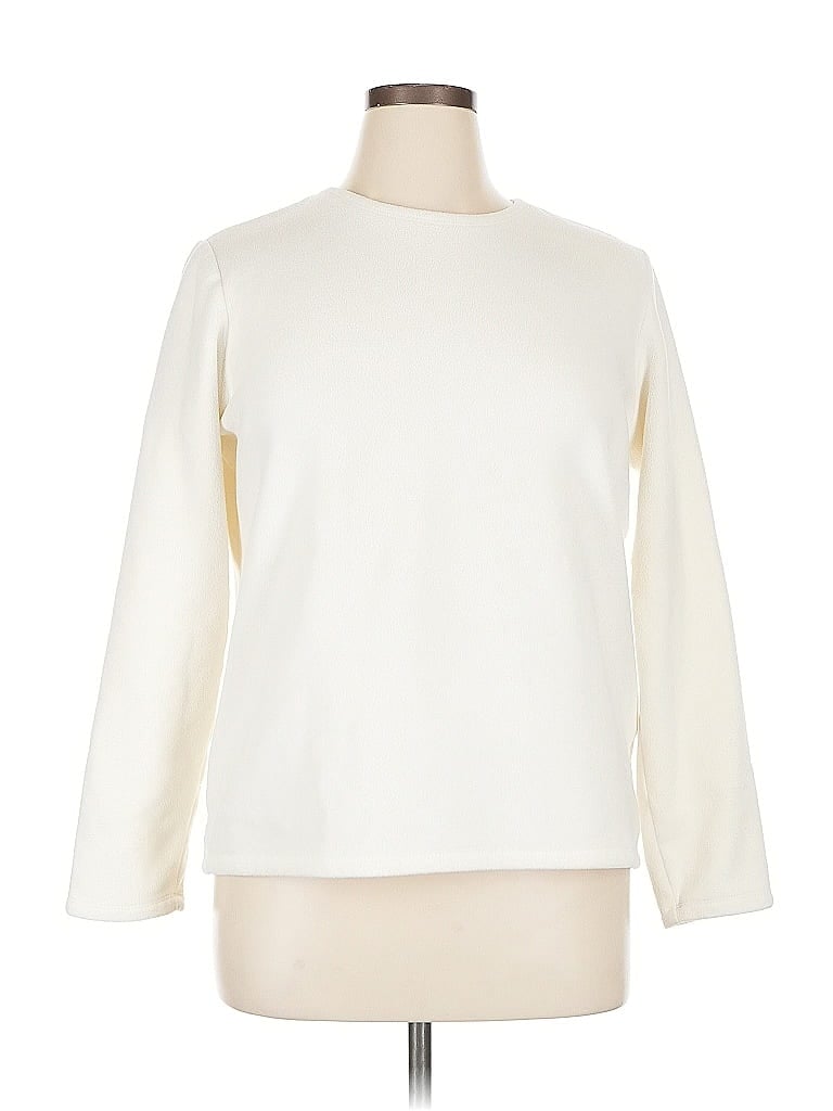 Pre-owned Lands' End Sweatshirt In White