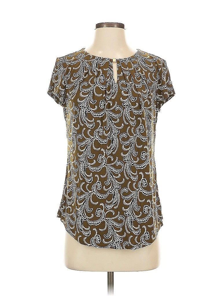 Pre-owned Liz Claiborne Short Sleeve Blouse In Gray