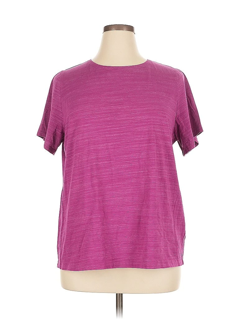 Pre-owned Croft & Barrow Short Sleeve T-shirt In Purple