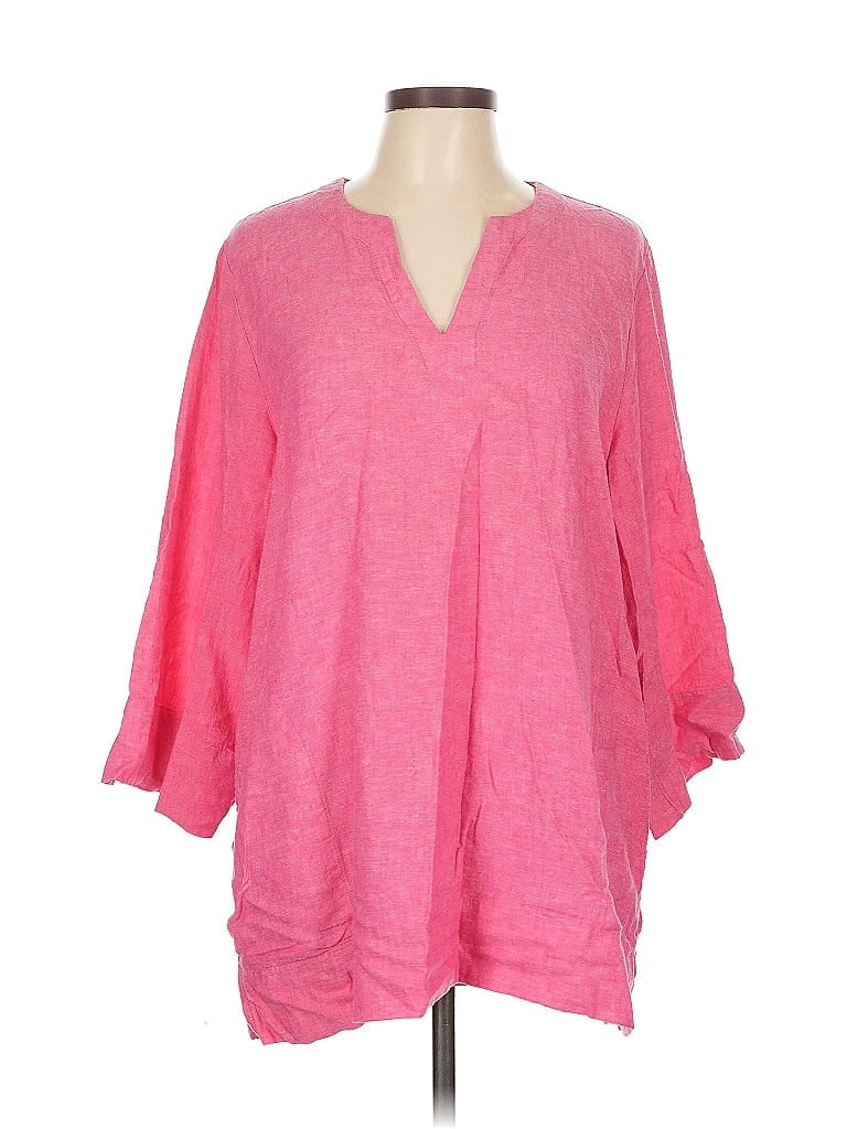 Pre-owned Lands' End 3/4 Sleeve Blouse In Pink