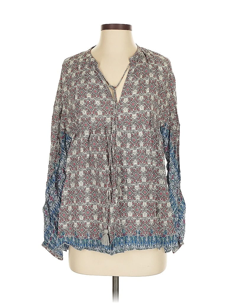 Pre-owned Very J Long Sleeve Blouse In Blue
