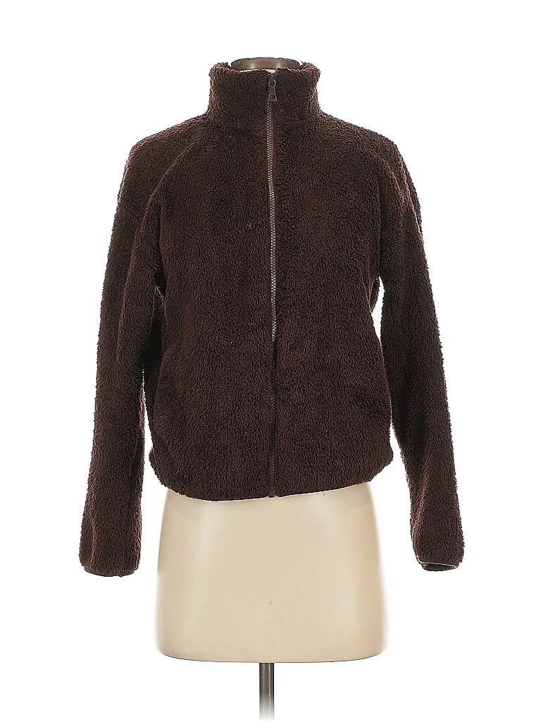 Pre-owned Uniqlo Faux Fur Jacket In Brown