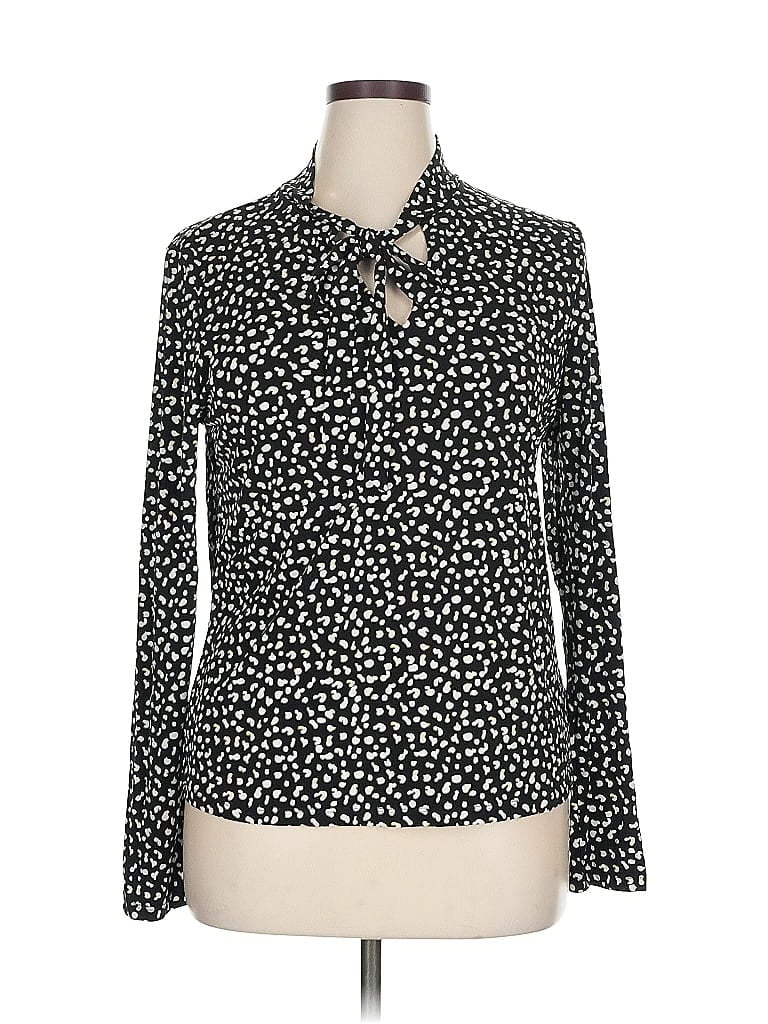 Pre-owned Tahari Long Sleeve Blouse In Black