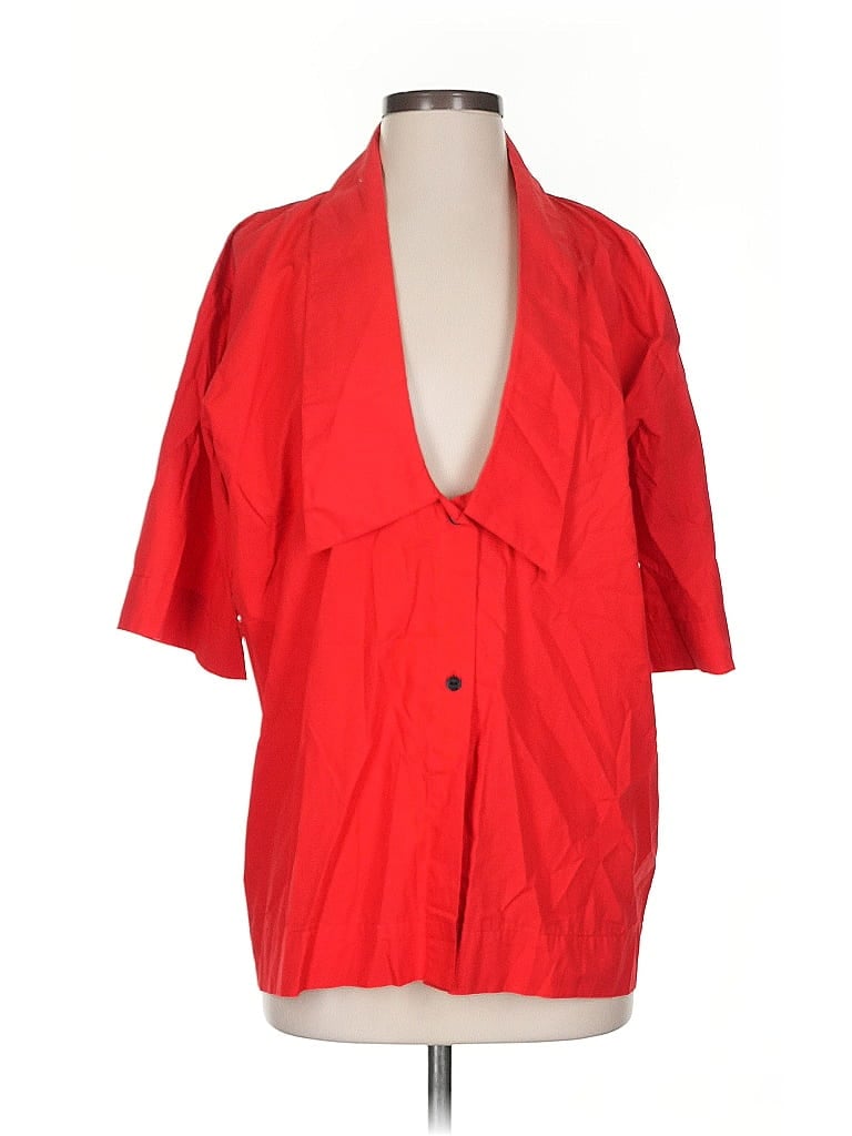 S/w/f 3/4 Sleeve Button Down Shirt In Red