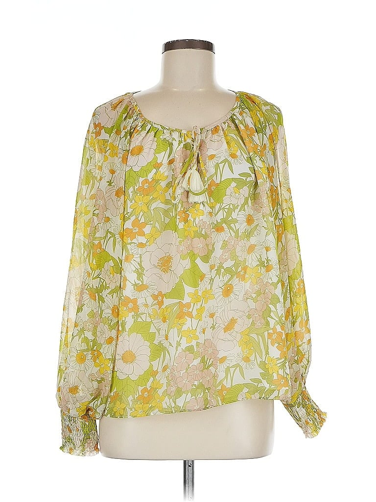Pre-owned Aakaa Long Sleeve Blouse In Yellow