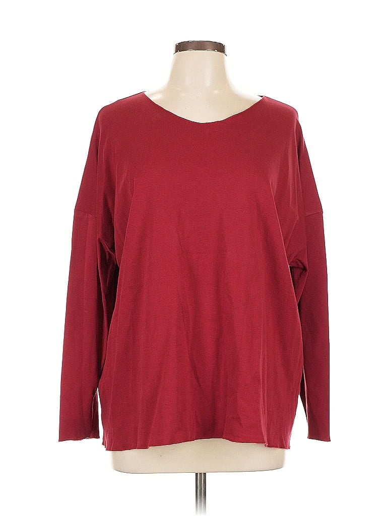 Pre-owned Lauren Gold Long Sleeve T-shirt In Burgundy
