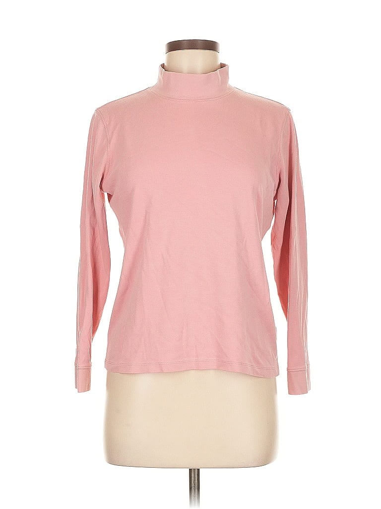 Pre-owned L.l.bean Long Sleeve Turtleneck In Pink