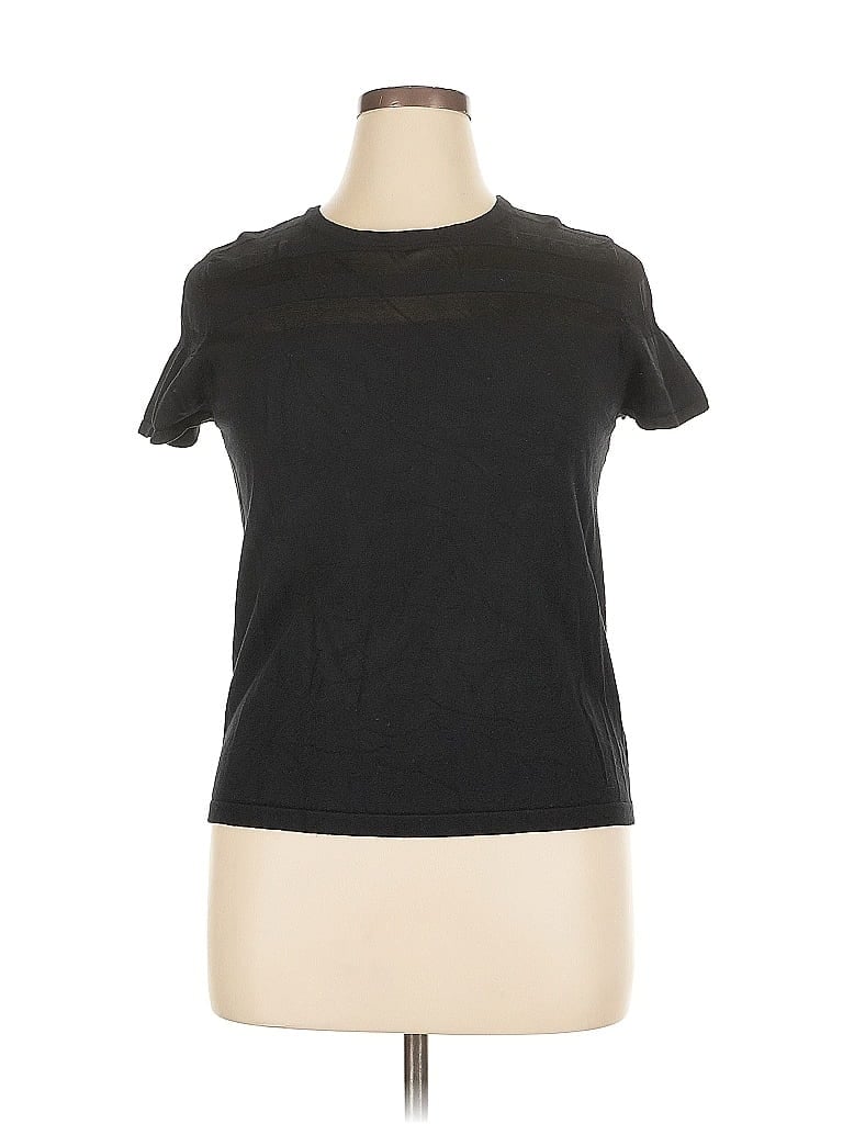 Pre-owned Carmen Marc Valvo Short Sleeve T-shirt In Black