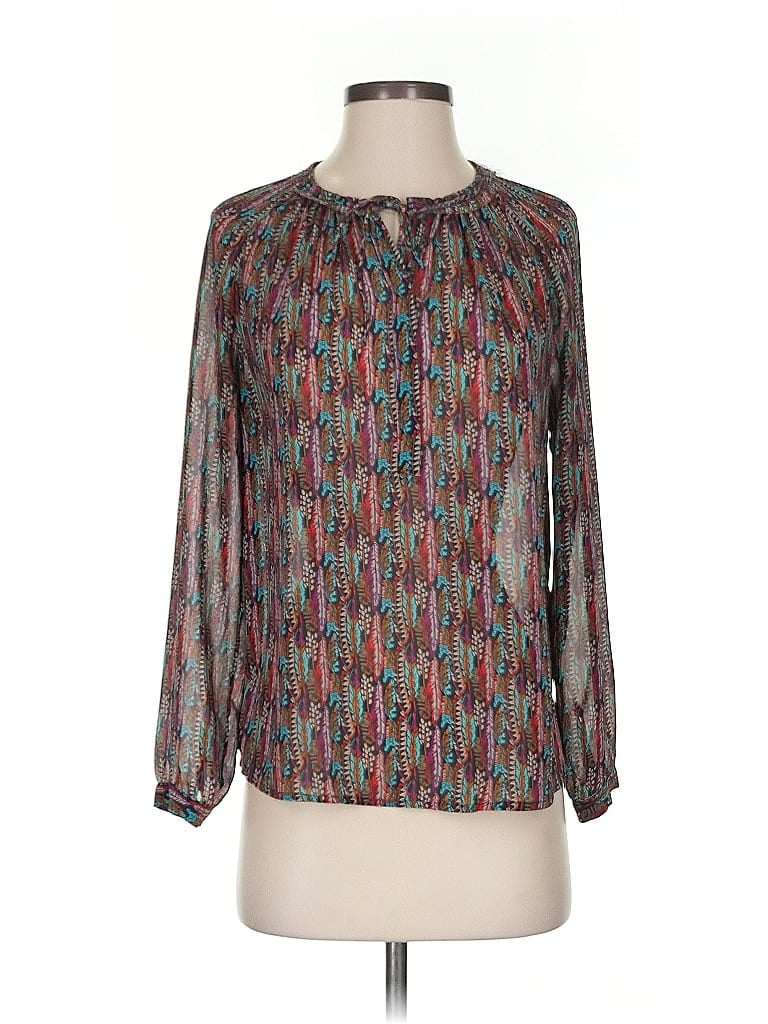 Pre-owned The Korner Long Sleeve Blouse In Gray