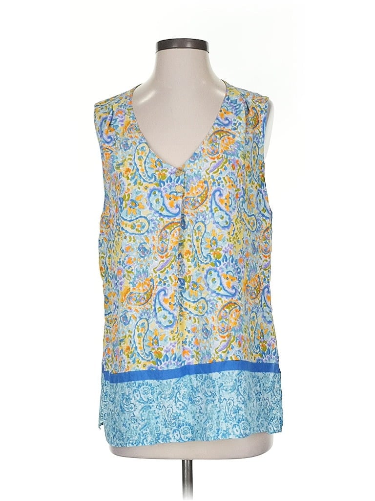 Pre-owned Floral & Ivy Sleeveless Blouse In Blue