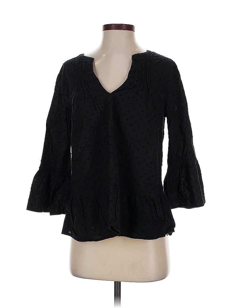 Pre-owned Gap 3/4 Sleeve Blouse In Black