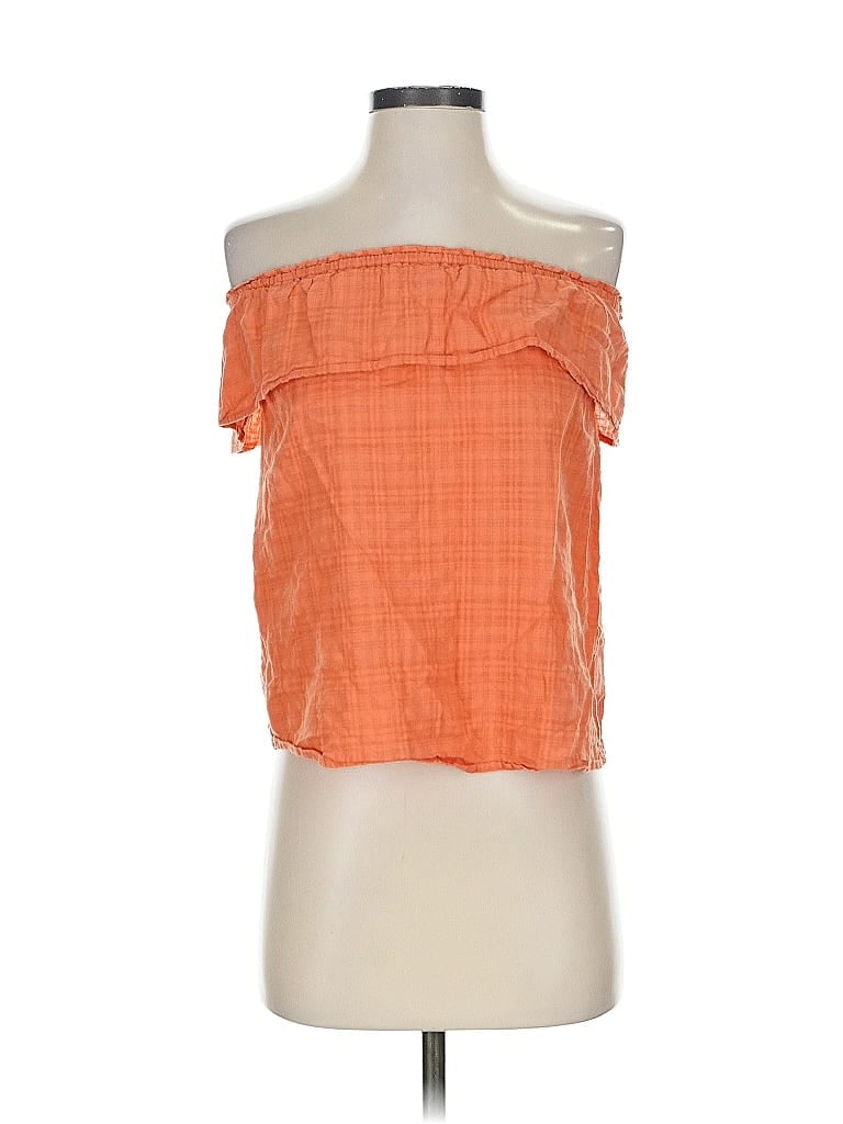 Pre-owned A.n.a. A New Approach Tube Top Orange Strapless Neckline Tops