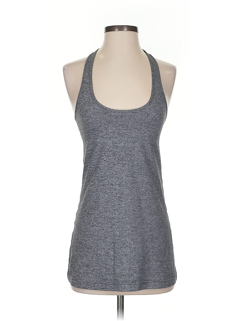 Pre-owned Lululemon Athletica Tank Top Gray Halter Neckline Tops