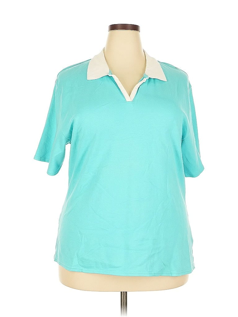 Pre-owned Port Authority Short Sleeve Polo Shirt In Blue
