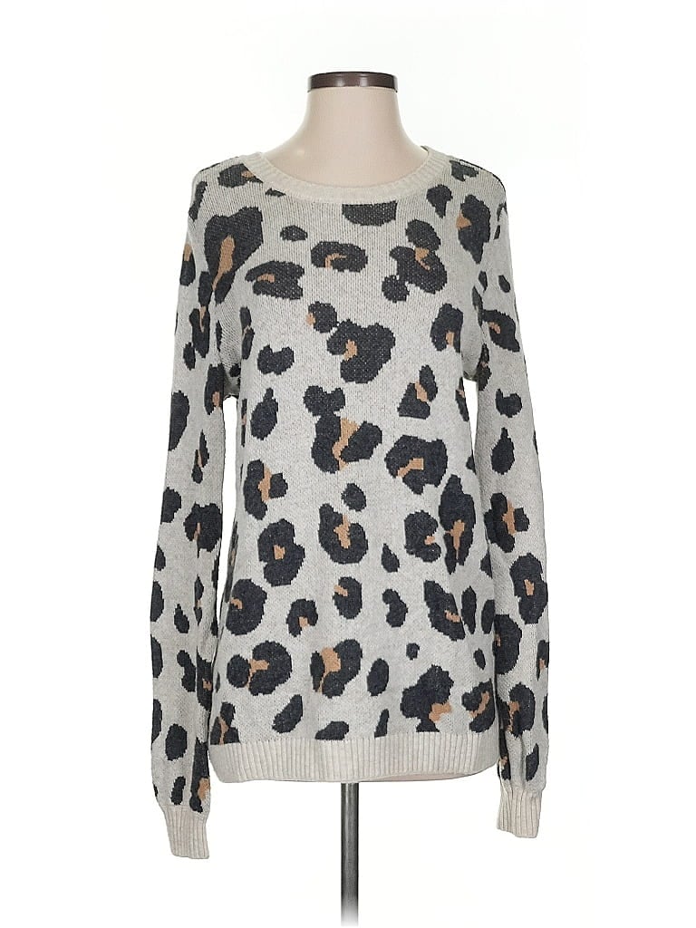 Pre-owned Ann Taylor Loft Pullover Sweater In Silver