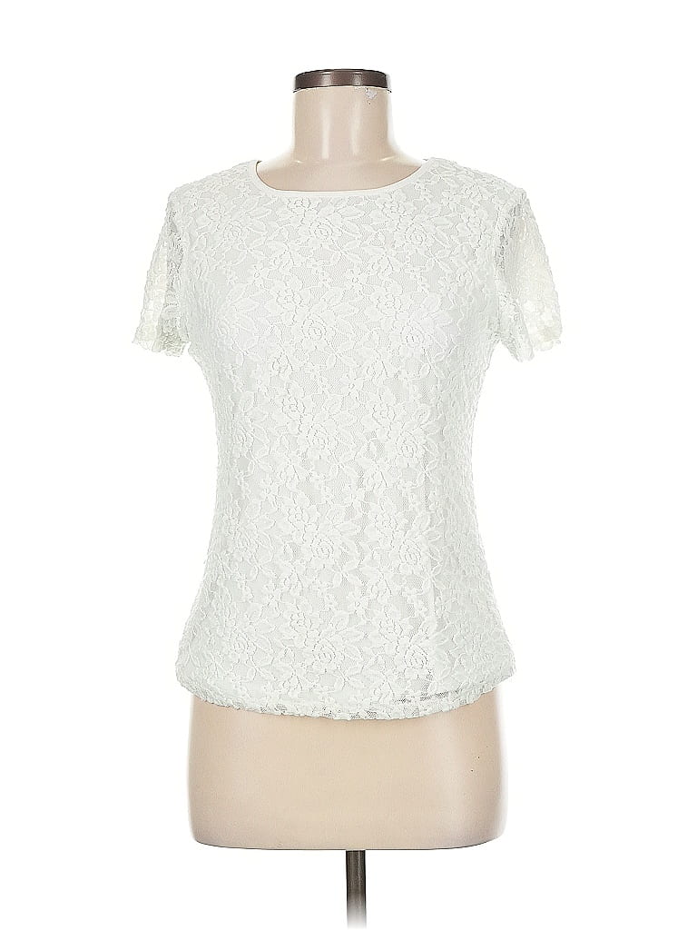 PREMISE STUDIO Pre-owned Short Sleeve Top Ivory Sweetheart Neckline Tops In White