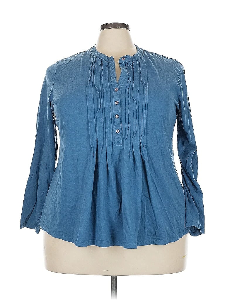 Pre-owned Fashion Bug 3/4 Sleeve Blouse In Blue