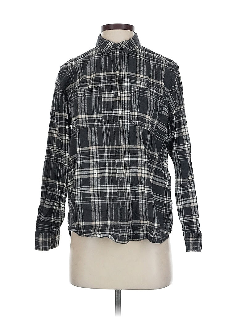 Pre-owned Universal Thread Long Sleeve Button Down Shirt In Black