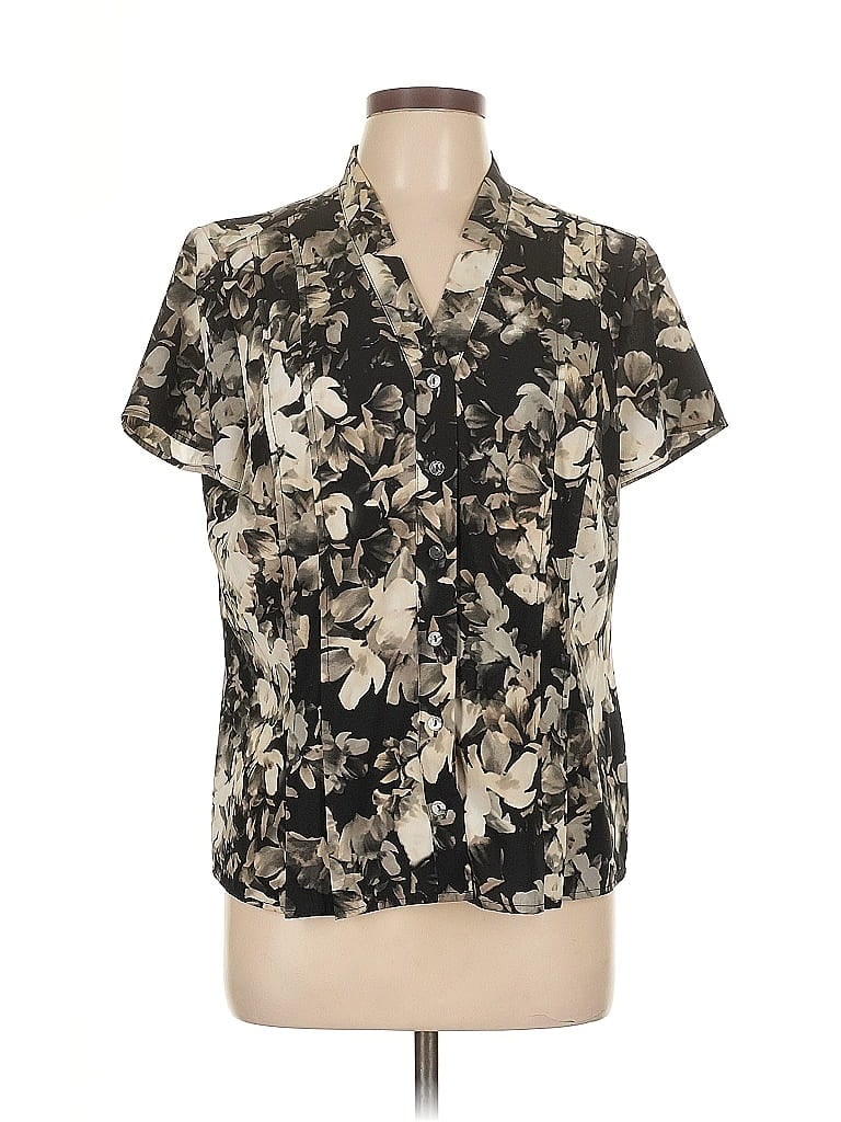 Pre-owned Unbranded Short Sleeve Blouse In Black