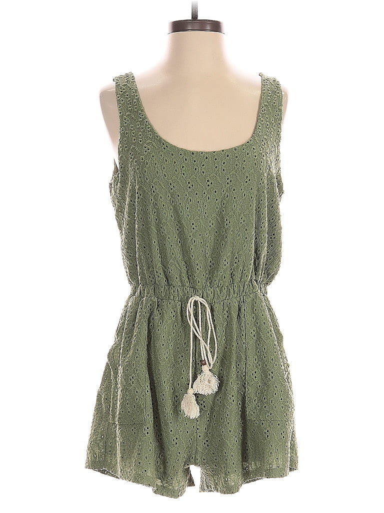 Pre-owned Blue Rain Romper In Green