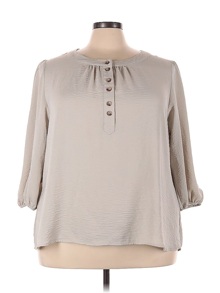 NEW DIRECTIONS Pre-owned 3/4 Sleeve Blouse In Gray
