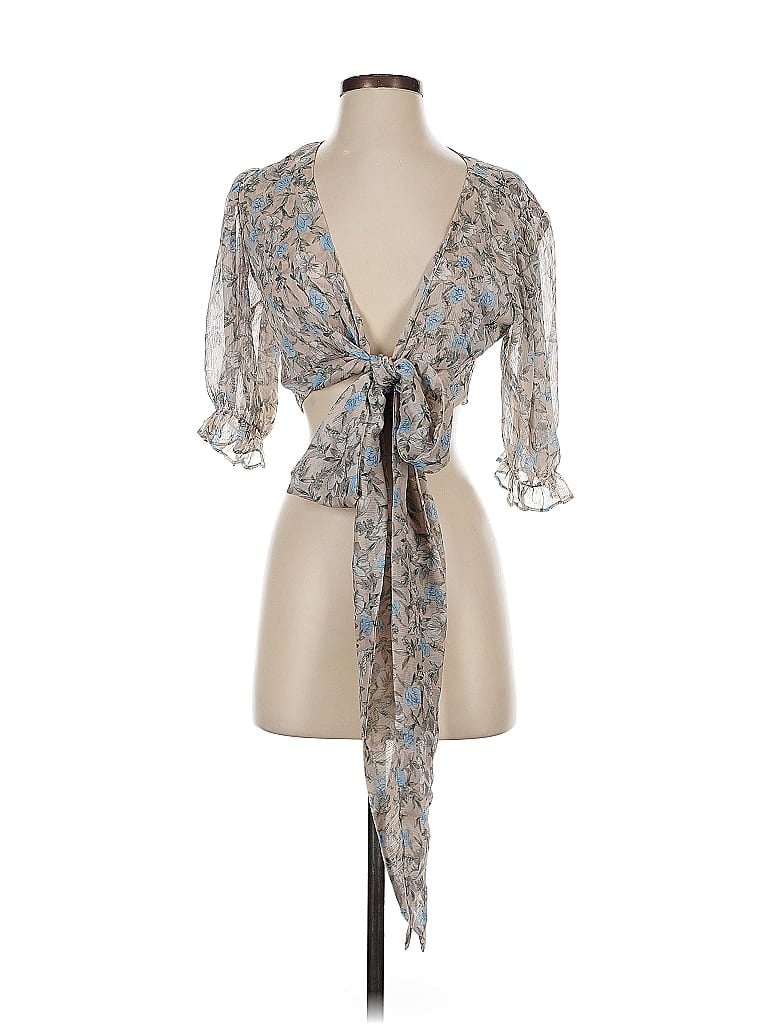 Pre-owned Vici 3/4 Sleeve Blouse In Gray